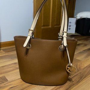 Michael Kors Tote Leather Light Brown Bag Purse